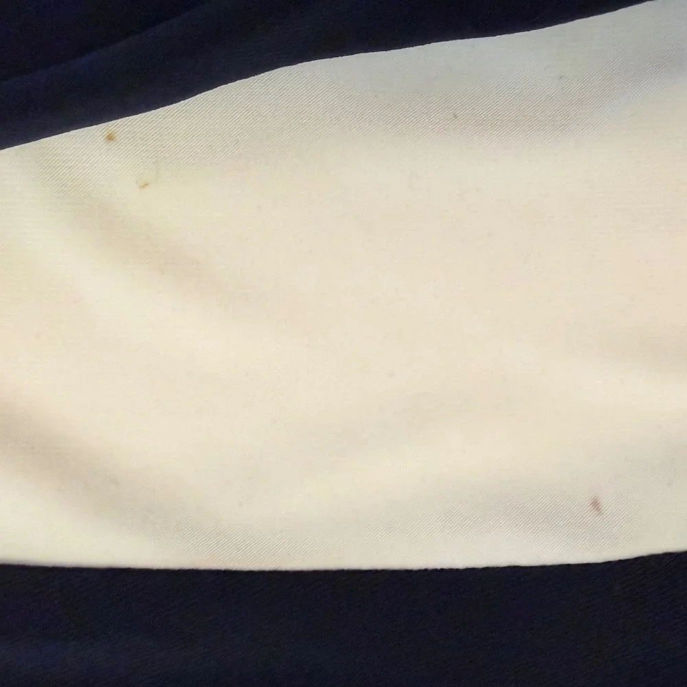 Lauren Ralph Lauren Dark Navy Cream Colorblock Maxi Gown 8 Long Sleeve Elegant - Picture 10 of 12